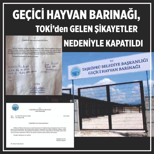 Geçici Hayvan Barınağı, TOKİ sakinlerinden gelen şikâyet nedeniyle kapatıldı