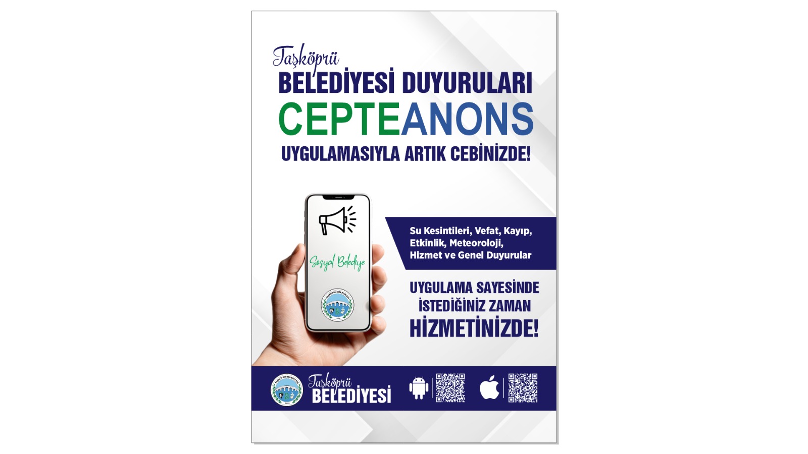 Taşköprü Belediyesi “Cepte Anons Sistemi”ni Hizmete Sundu